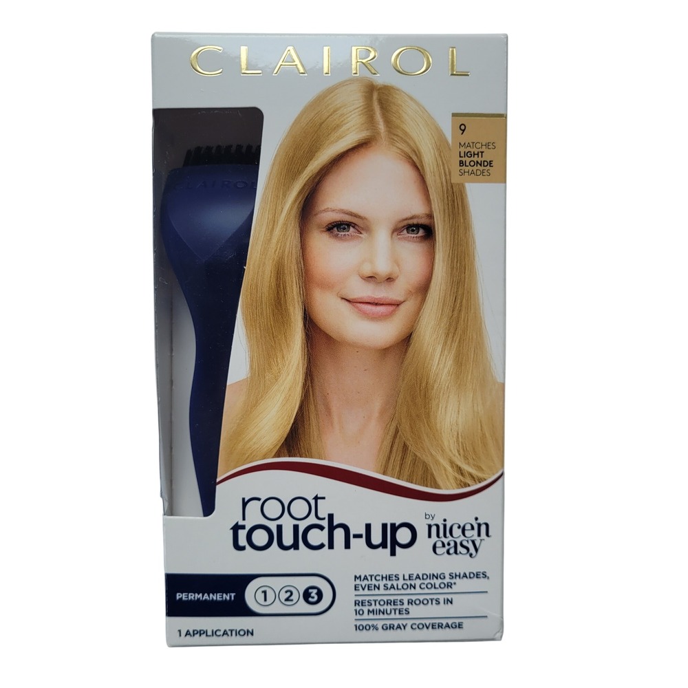 Clairol Root Touch-Up Nice'n Easy Permanent Hair Color 9 Light Blonde 10 Min Kit